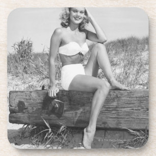 Vrouw in Bikini Bier Onderzetter