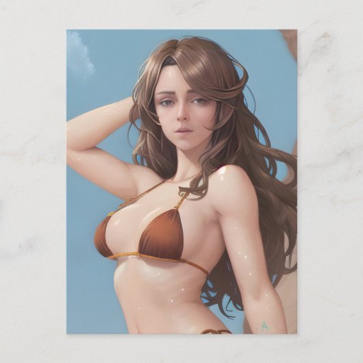 Vrouw in Bikini Briefkaart (Voorkant)