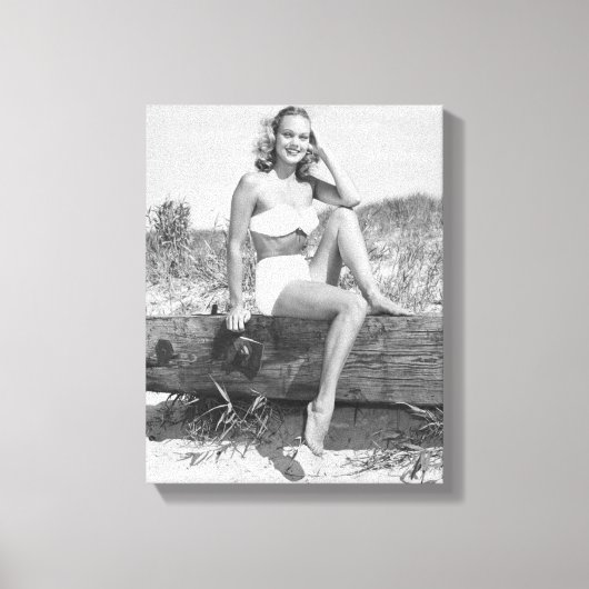 Vrouw in Bikini Canvas Afdruk (Voorkant)