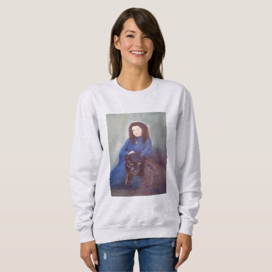 Vrouw in Black Panther Basic Sweatshirt (Voorkant volledig)