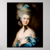 Vrouw in Blauw door Thomas Gainsborough Poster (Voorkant)