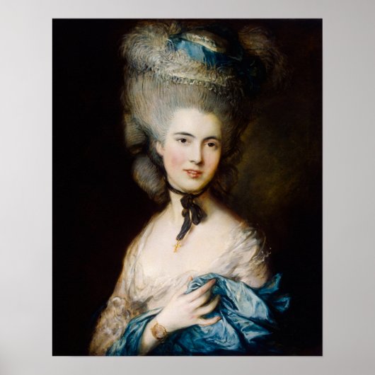 Vrouw in Blauw door Thomas Gainsborough Poster (Voorkant)
