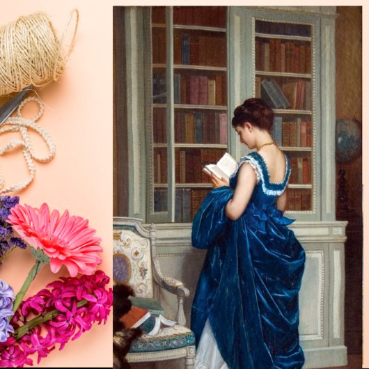 Vrouw in Blauw, een boek lezen Briefkaart