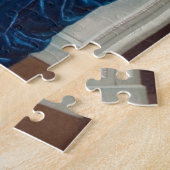 Vrouw in Blauw, een boek lezen Legpuzzel (Zijkant)