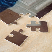 Vrouw in Blauw, een boek lezen Legpuzzel (Zijkant)