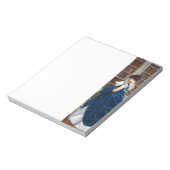 Vrouw in Blauw, een boek lezen Notitieblok (Linkerzijde)