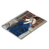Vrouw in Blauw, een boek lezen Notitieboek (Linkerzijde)