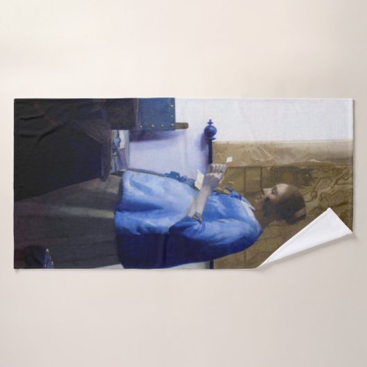 Vrouw in Blauw, Johannes Vermeer Badhanddoek (Badhanddoek)