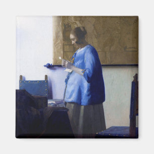 Vrouw in Blauw, Johannes Vermeer Magneet