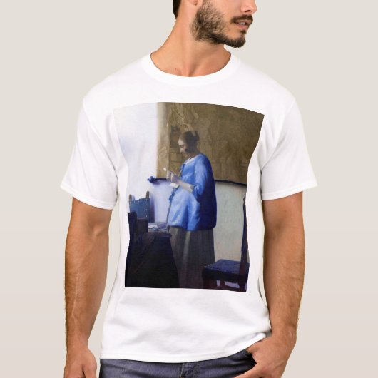 Vrouw in Blauw, Johannes Vermeer T-shirt (Voorkant)