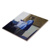 Vrouw in Blauw, Johannes Vermeer Tegeltje (Zijkant)