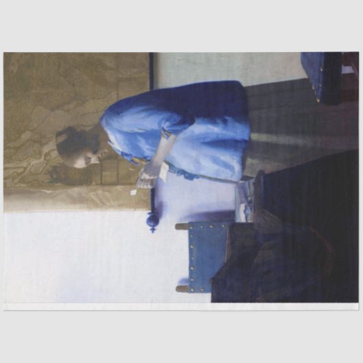 Vrouw in Blauw, Johannes Vermeer Tissuepapier (Voorkant)