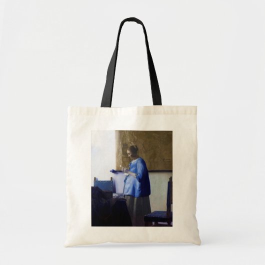 Vrouw in Blauw, Johannes Vermeer Tote Bag (Voorkant)