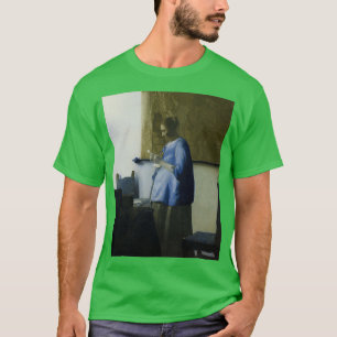 Vrouw in blauw Lees een brief van 1663 Johannes Ve T-shirt