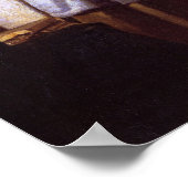 Vrouw in Blauw Leest een brief Poster (Hoek)