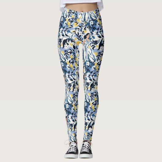 Vrouw in blauw leggings (Voorkant)
