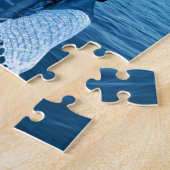 Vrouw in blauw legpuzzel (Zijkant)