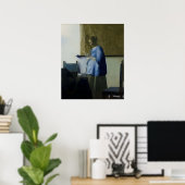 Vrouw in blauw Lezen een brief van Vermeer - Poste Poster (Thuiskantoor)