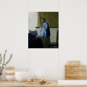 Vrouw in blauw Lezen een brief van Vermeer - Poste Poster (Keuken)