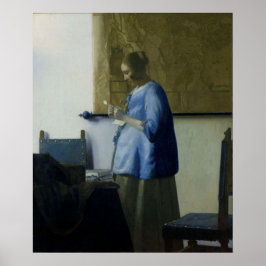Vrouw in blauw Lezen een brief van Vermeer - Poste Poster