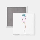 Vrouw in blauw magneet (Voorkant / Achterkant)