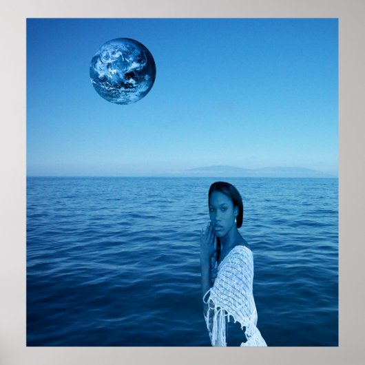 Vrouw in blauw poster (Voorkant)
