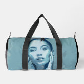 "Vrouw in blauw" Premium Canvas Plunjezak (Achterkant)