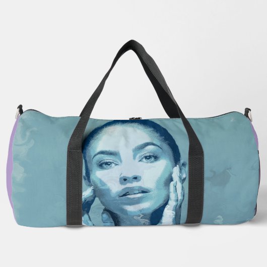 "Vrouw in blauw" Premium Canvas Plunjezak (Voorkant)