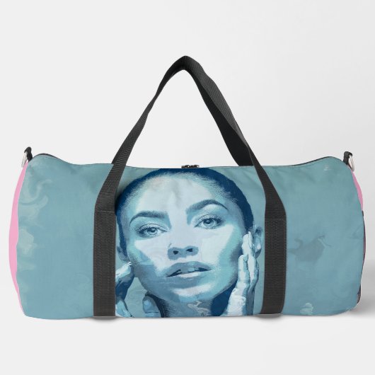 "Vrouw in blauw" Premium Canvas Plunjezak (Voorkant)