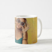 Vrouw in blauwe Gibraltar met zonnebril Koffiemok (Voorkant rechts)