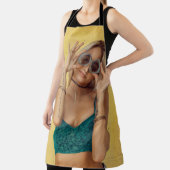 Vrouw in blauwe Gibraltar met zonnebril Schort (Insitu)