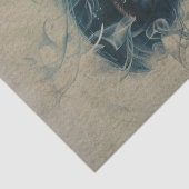 Vrouw in blauwe rook ontkoppeling tissuepapier (Detail)