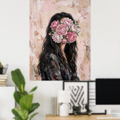 Vrouw in Bloom Poster (Thuiskantoor)