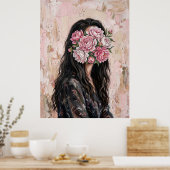 Vrouw in Bloom Poster (Keuken)