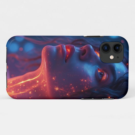 Vrouw in brand Case-Mate iPhone case (Achterkant (horizontaal))