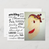 Vrouw in Briefkaart Magazine (Voorkant / Achterkant)