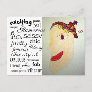 Vrouw in Briefkaart Magazine