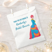 Vrouw in Bustle Dress Gepersonaliseerd Vrijgezelle Bedankzakje (Geknipt)