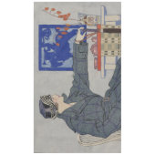 Vrouw in Cafe met spetters Tafelkleed (Voorkant)