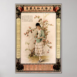 Vrouw in CHINESE PHARMACY Calendar Adverteren Art Poster
