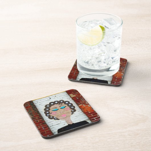 Vrouw in Curlers Drankjes Onderzetter (Rechterzijde)