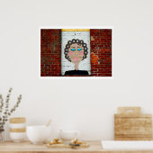 Vrouw in Curlers Poster (Keuken)