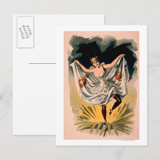 Vrouw in Dance Costume op Vloer Poster Briefkaart (Voorkant / Achterkant)