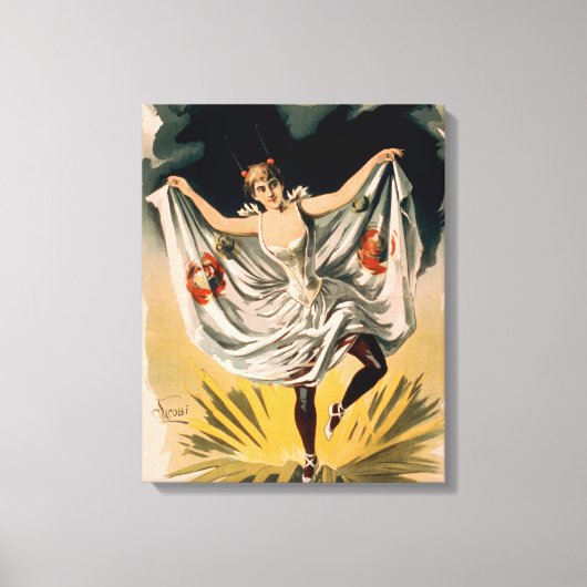 Vrouw in Dance Costume op Vloer Poster Canvas Afdruk (Voorkant)