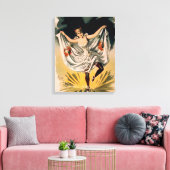 Vrouw in Dance Costume op Vloer Poster Canvas Afdruk (Insitu (Woonkamer))