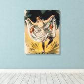 Vrouw in Dance Costume op Vloer Poster Canvas Afdruk (Insitu (Houten vloer))