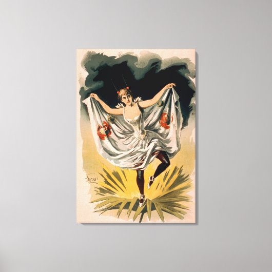 Vrouw in Dance Costume op Vloer Poster Canvas Afdruk (Voorkant)