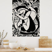 Vrouw in de badkuip door Ernst Ludwig Kirchner Poster (Keuken)