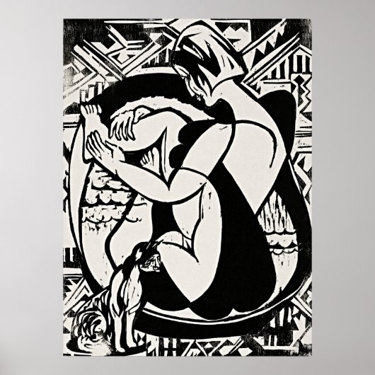 Vrouw in de badkuip door Ernst Ludwig Kirchner Poster (Voorkant)