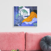 Vrouw in de blauwe kamer (door Paul Ranson) Canvas Afdruk (Insitu (Woonkamer))
